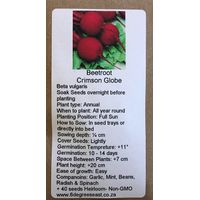 6 Degrees East Heirloom Veg Seeds - Beetroot - Crimson Globe